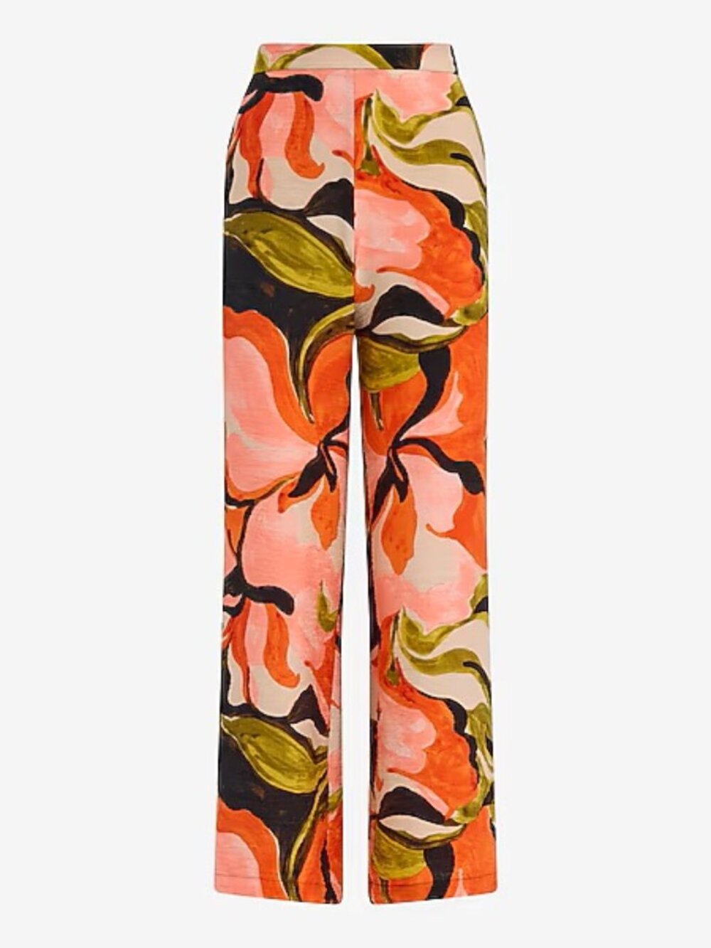 Express Floral High Waisted Pull On Wide-Leg Abstract Floral Print Pants SZ XS